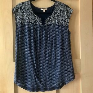 Navy Sleeves Top